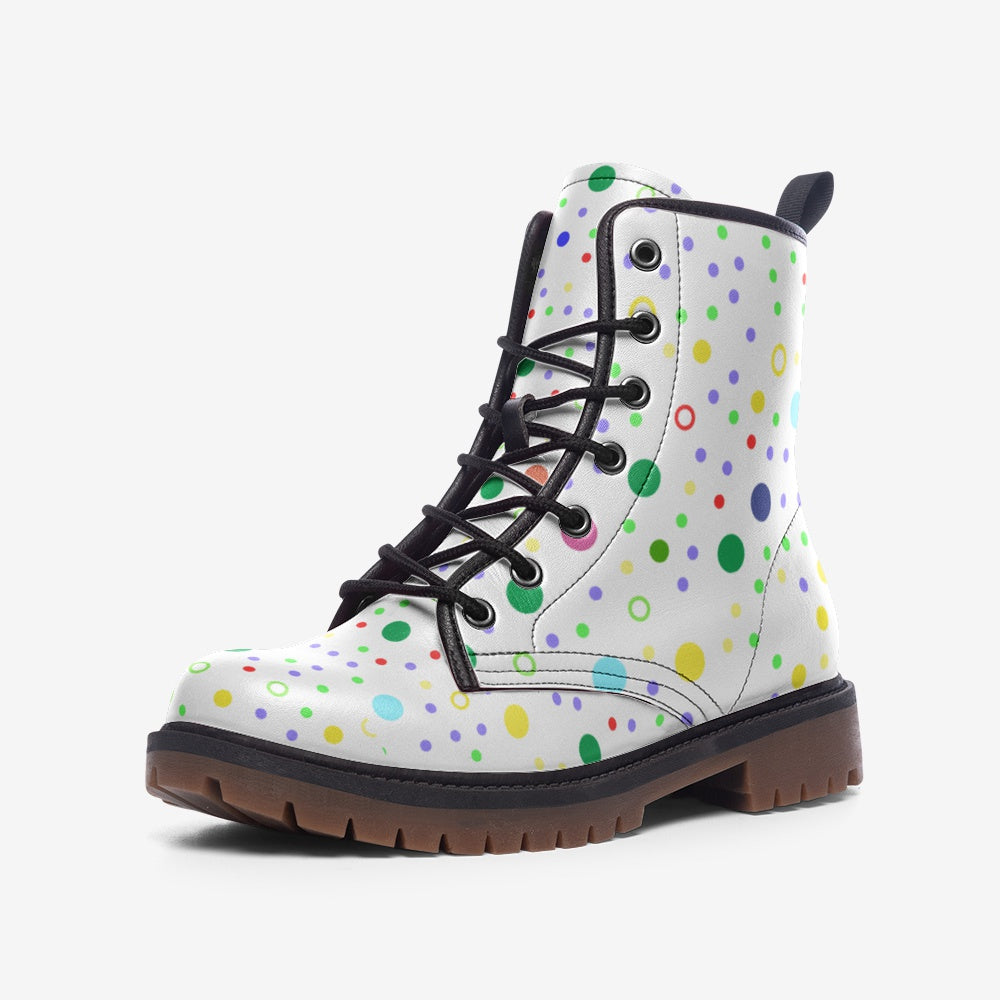 Geometric Casual Leather Lightweight boots