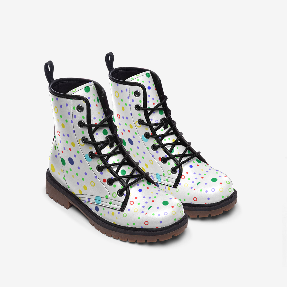 Geometric Casual Leather Lightweight boots