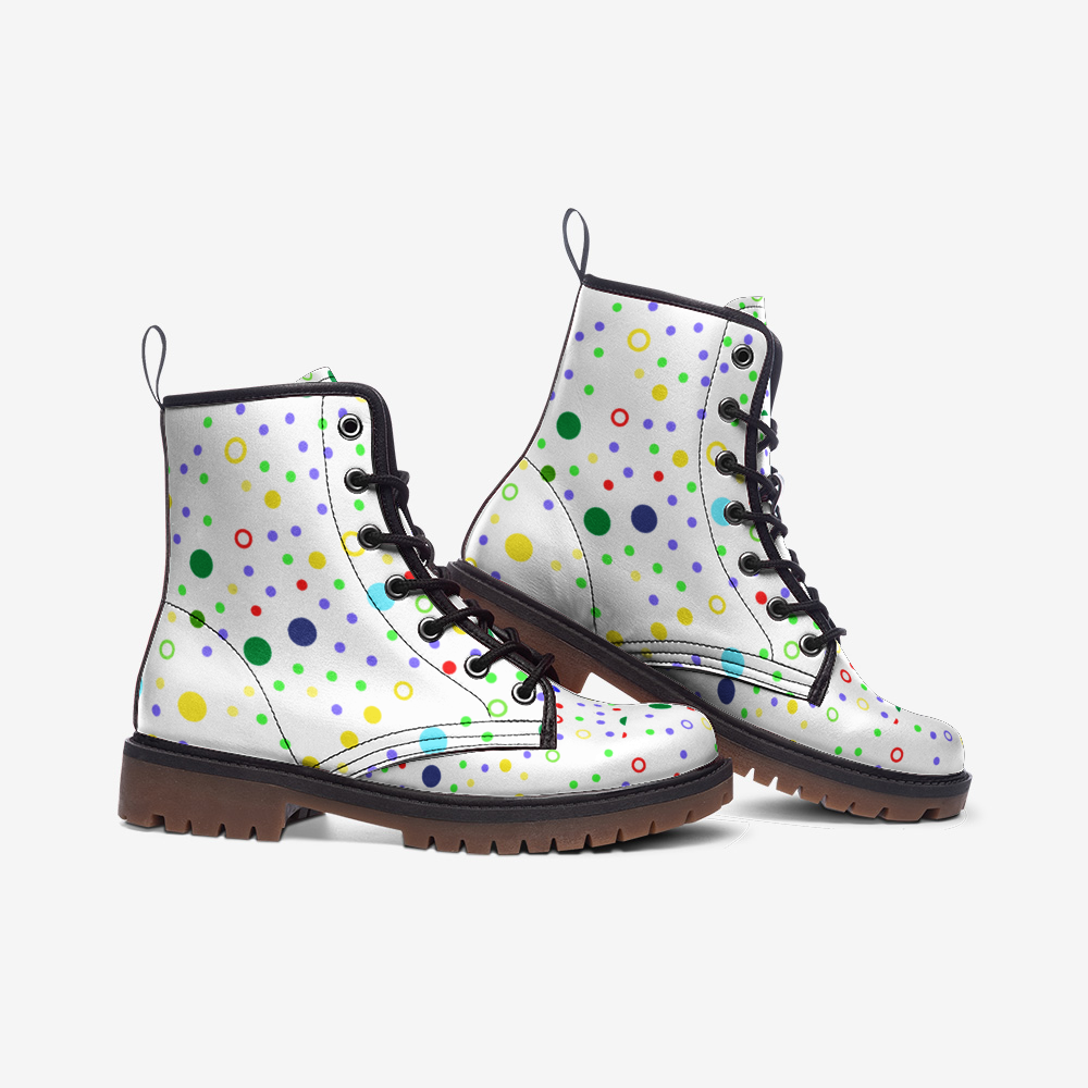 Geometric Casual Leather Lightweight boots