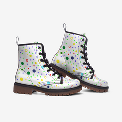 Geometric Casual Leather Lightweight boots