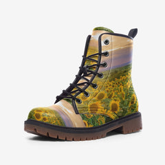 Sunshine and Sunflowers Casual Leather Lightweight boots