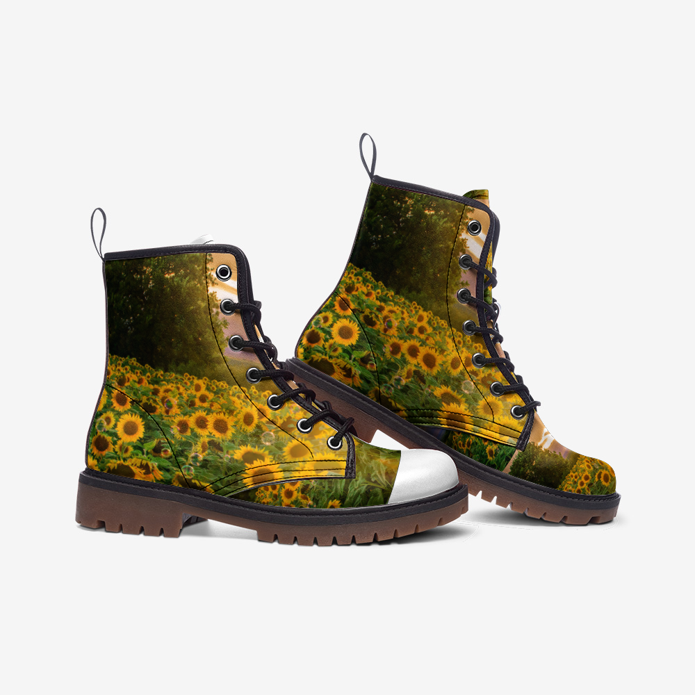 Sunshine and Sunflowers Casual Leather Lightweight boots