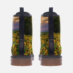 Sunshine and Sunflowers Casual Leather Lightweight boots