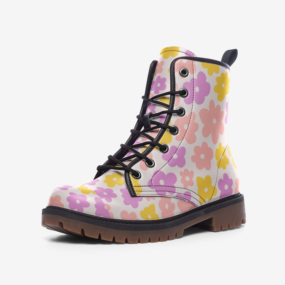 Funky Flower Casual Leather Lightweight boots